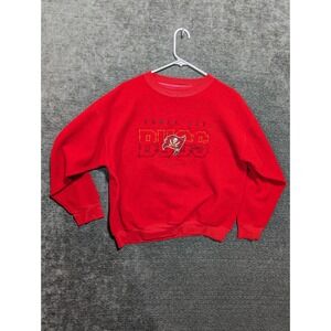 Vintage Riddell Tampa Bay Buccaneers Crewneck Sweatshirt Red Embroidered XL BUCS